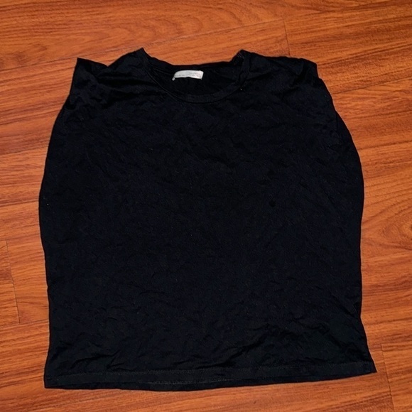 ASOS pull&bear black muscle drop volume shoulder tee t-shirt women L - Picture 2 of 8